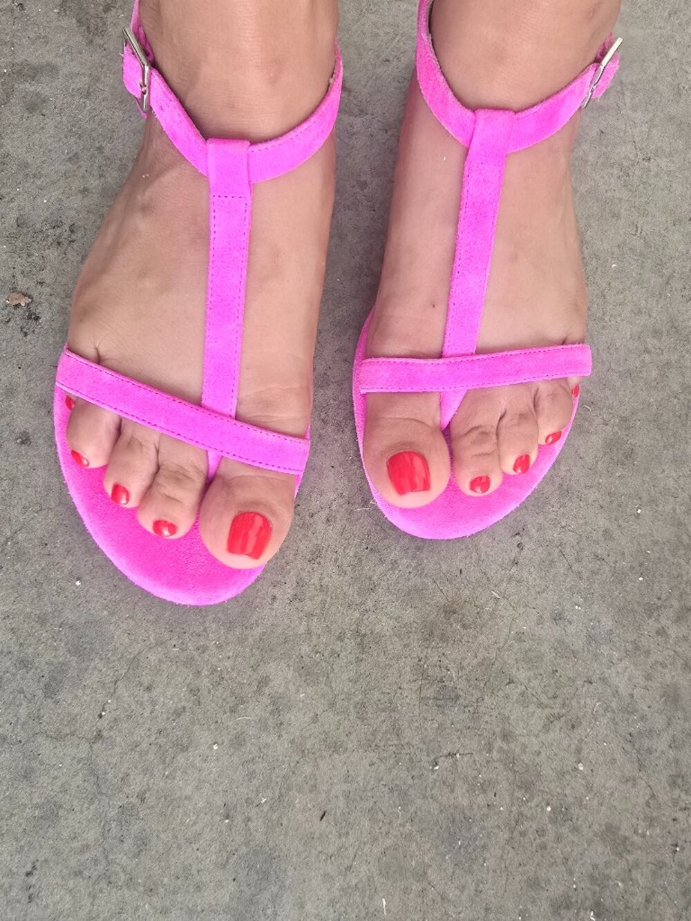 SJP by Sarah Jessica Parker Neon pink suede sandals